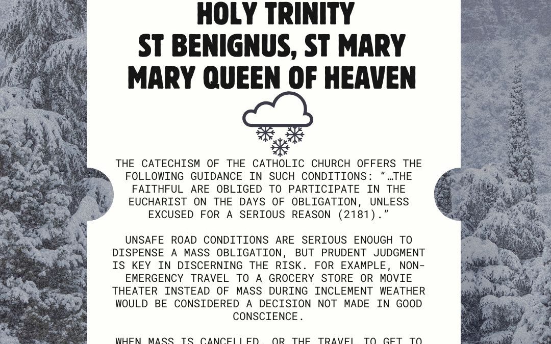 ALL MASS CANCELLED JANUARY 26,2026