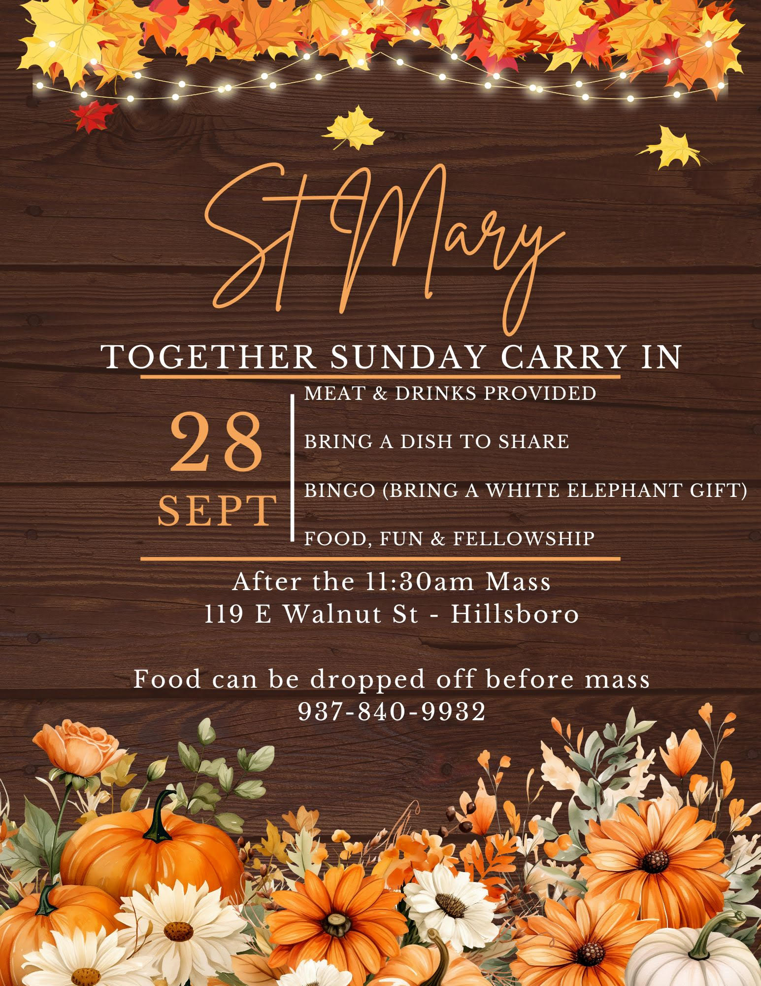 Events 59 St. Mary – Together Sunday Carry In – 9/28