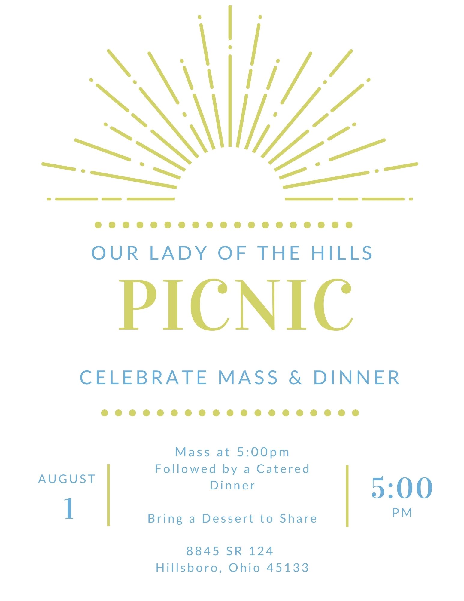 Events 39 Our Lady of the Hills Picnic – August 1, 2026