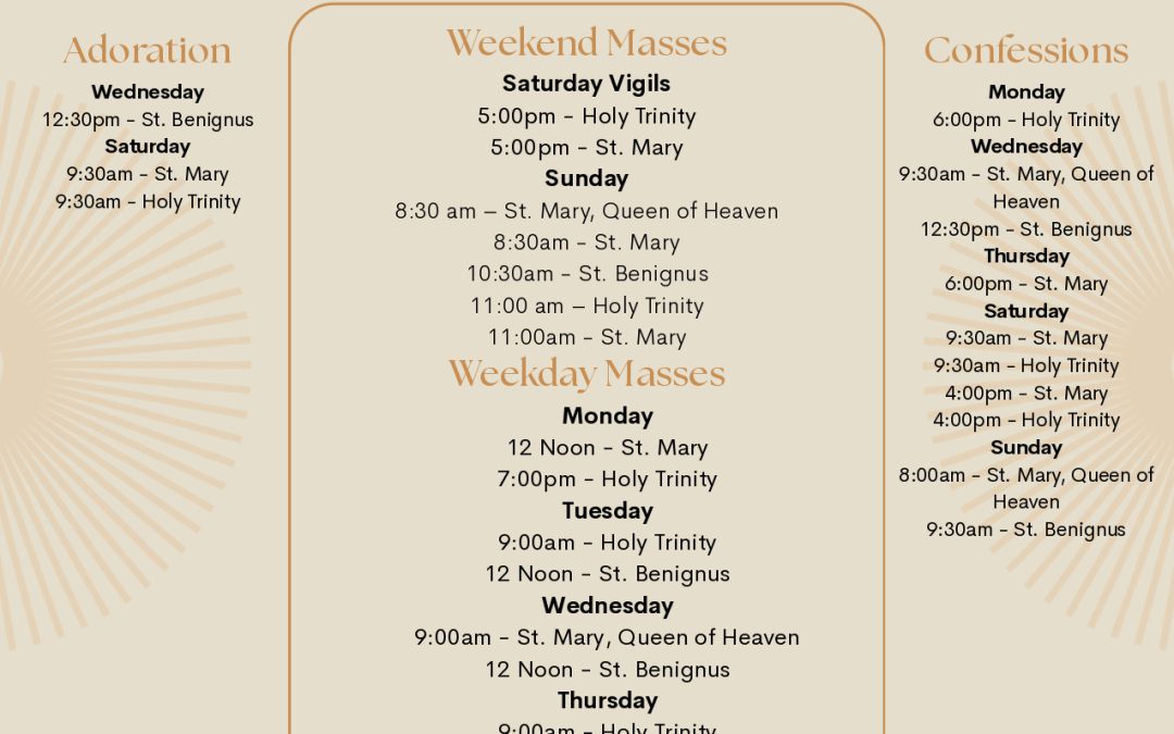 Mass Schedule – Effective July 1, 2026